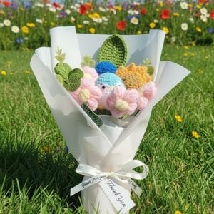 Penguin Crochet Flower Bouquet